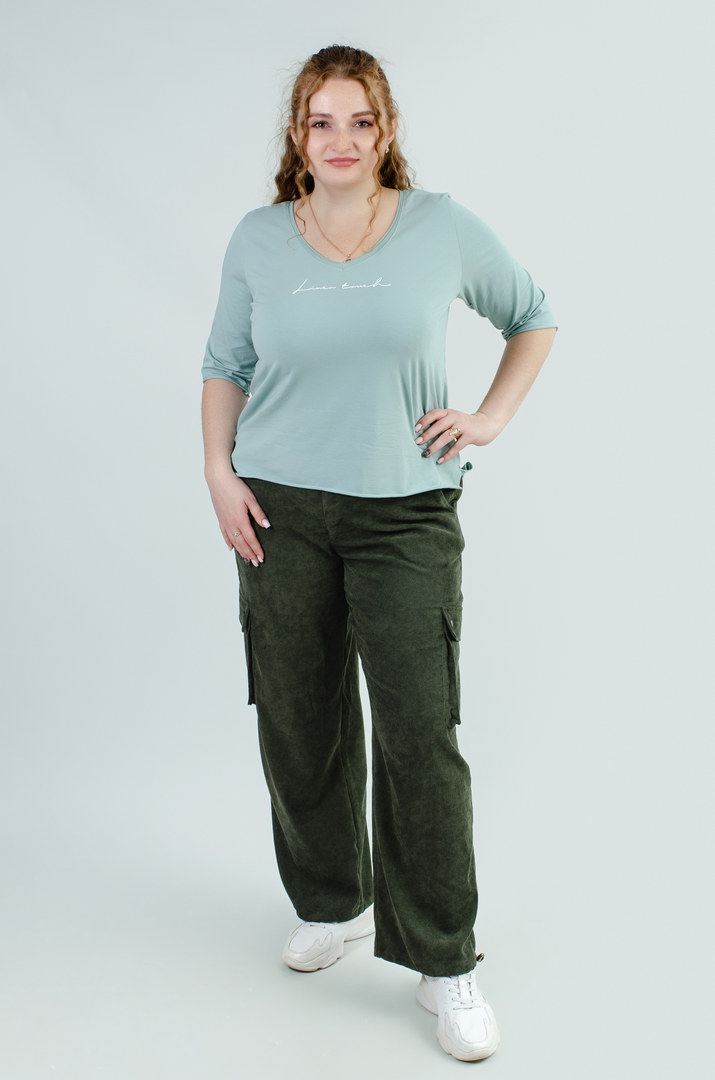 Лонгслів трикотажний з розрізами супер батал