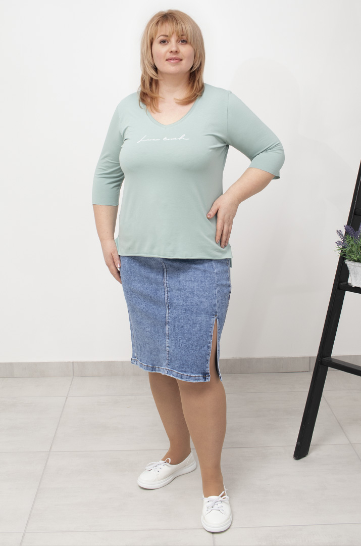 Лонгслів трикотажний з розрізами супер батал