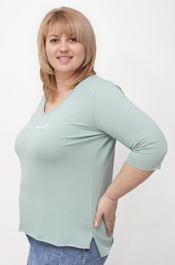 Лонгслів трикотажний з розрізами супер батал