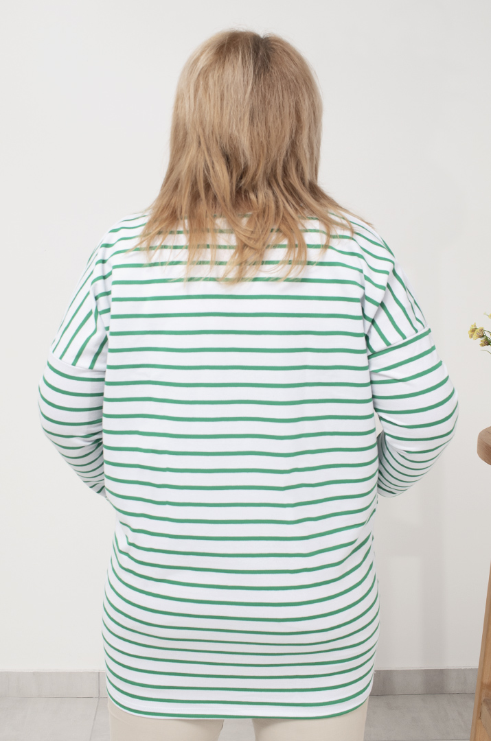 Туніка в горизонтальну смужку супер батал
