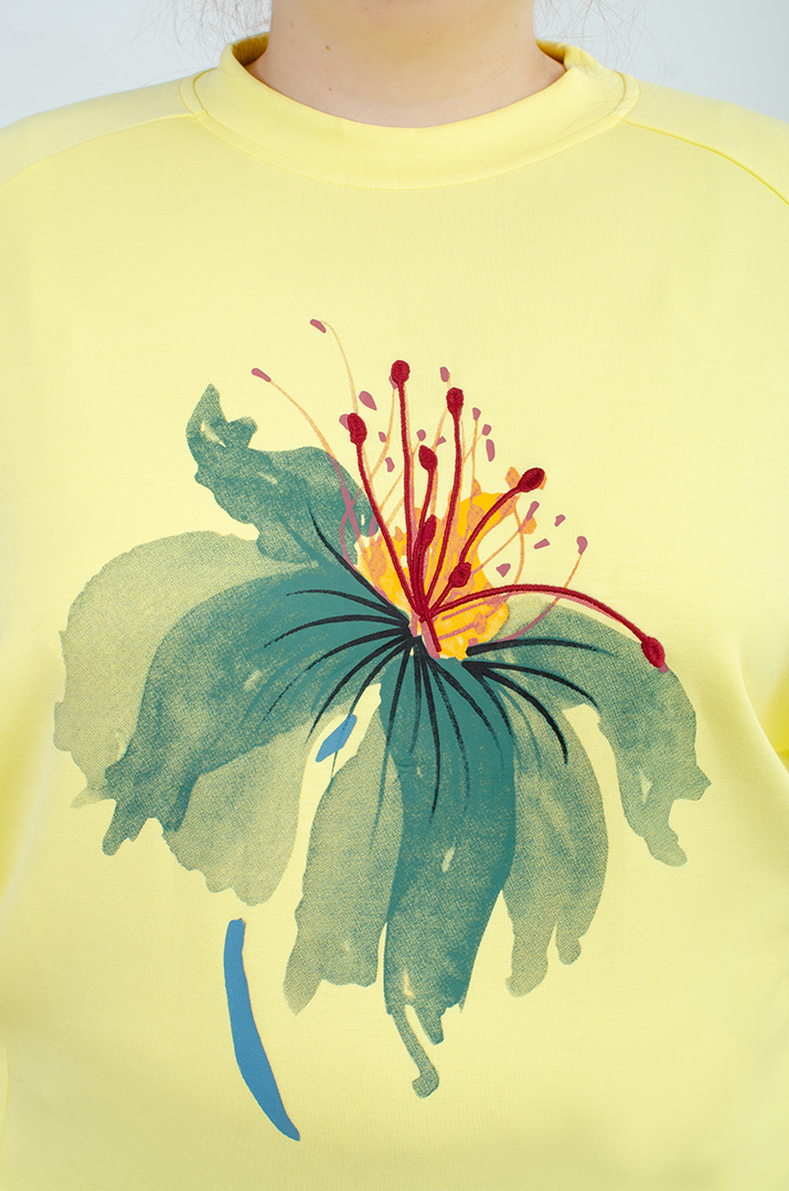 Світшот з акварельним принтом великих розмірів