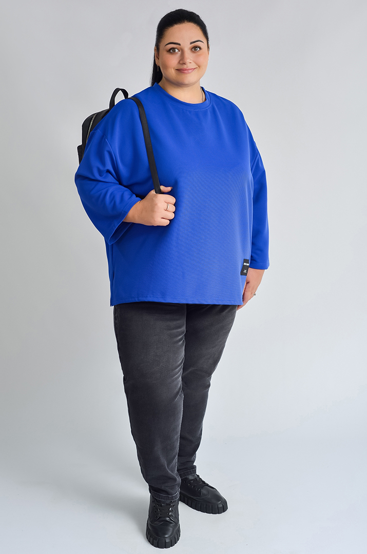 Світшот базовий зі спущеним рукавом великих розмірів