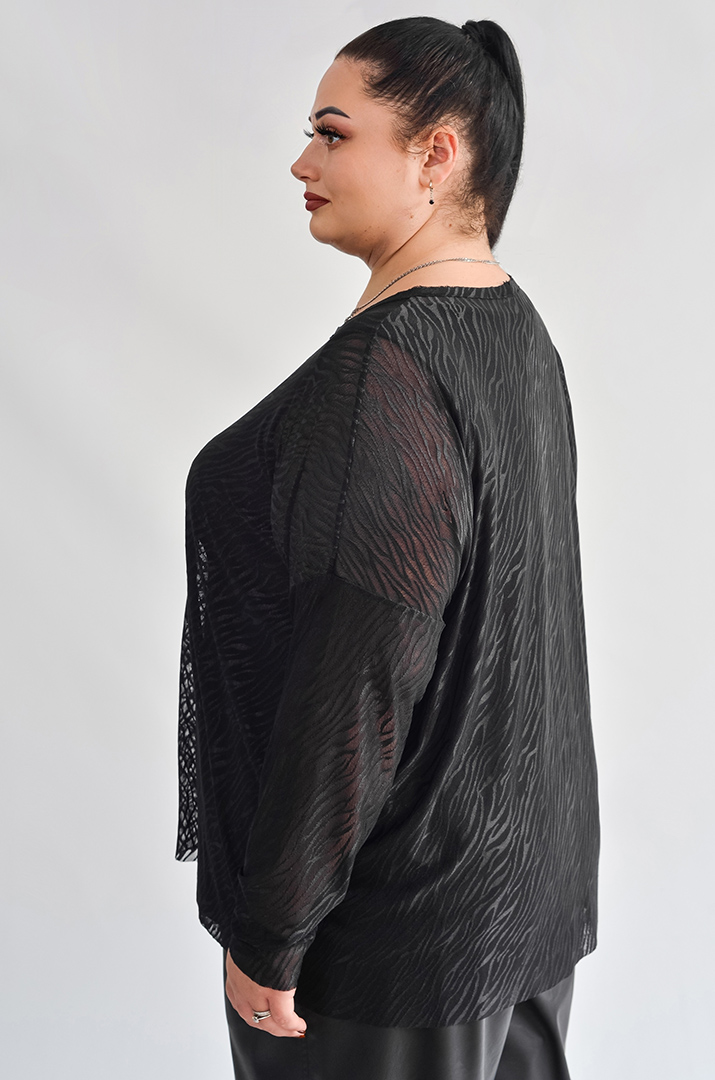 Лонгслів-двійка з абстрактним хвилястим візерунком великих розмірів