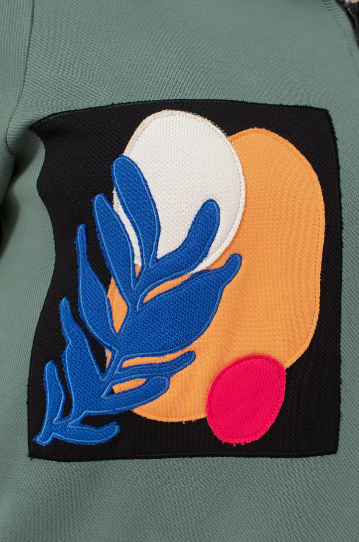 Мастерка трикотажна з кольоровими нашивками батал