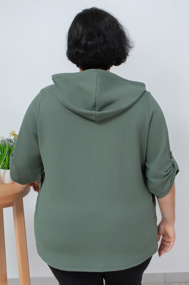 Мастерка трикотажна з кольоровими нашивками батал