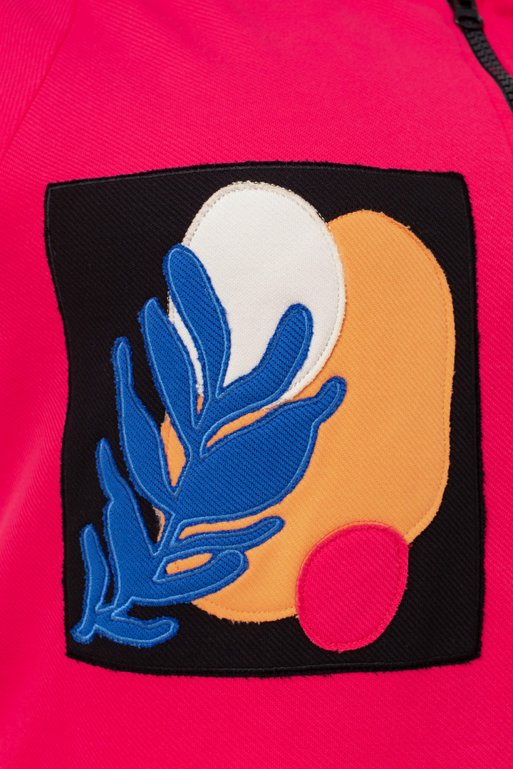 Мастерка трикотажна з кольоровими нашивками батал