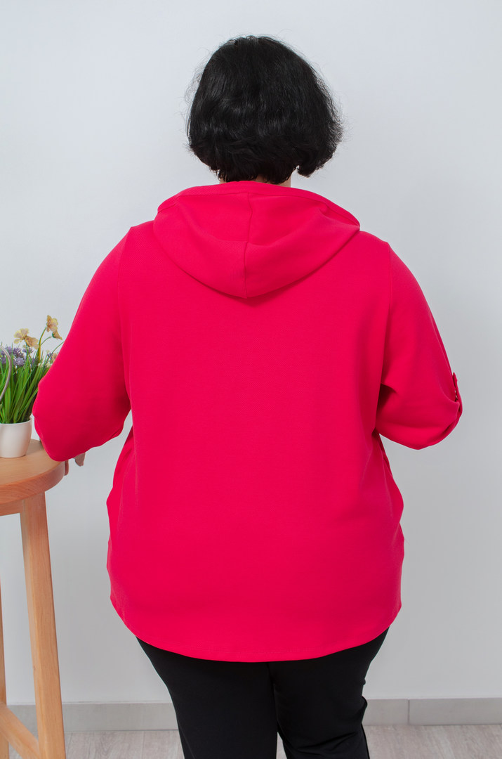 Мастерка трикотажна з кольоровими нашивками батал