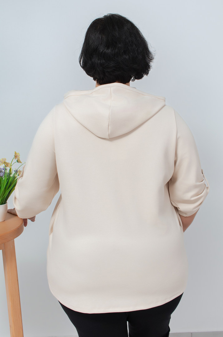 Мастерка трикотажна з кольоровими нашивками батал