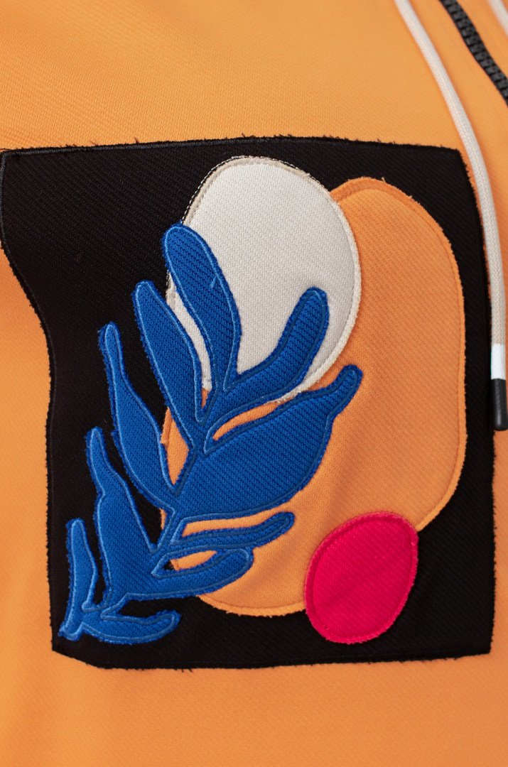 Мастерка трикотажна з кольоровими нашивками батал