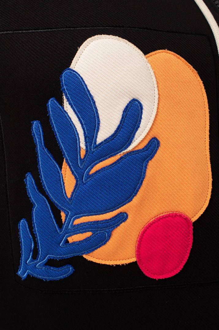 Мастерка трикотажна з кольоровими нашивками батал