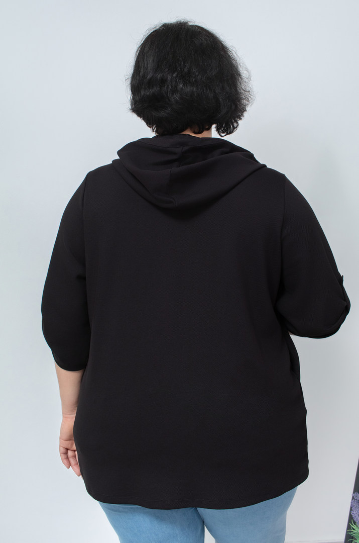 Мастерка трикотажна з кольоровими нашивками батал