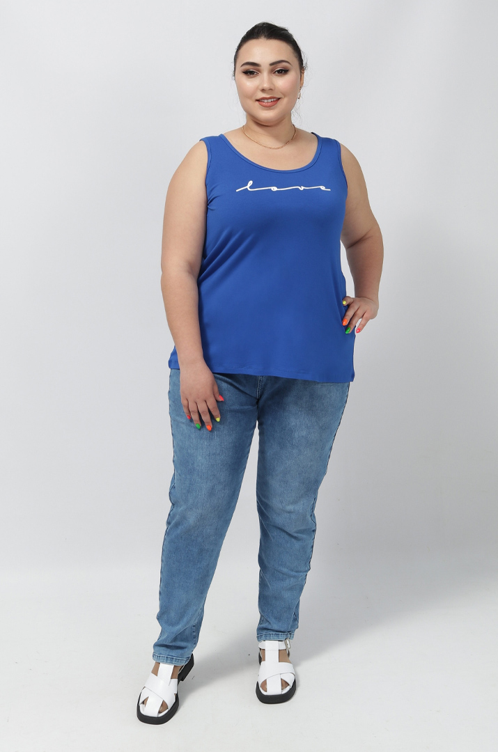 Майка трикотажная с надписью Love супер батал