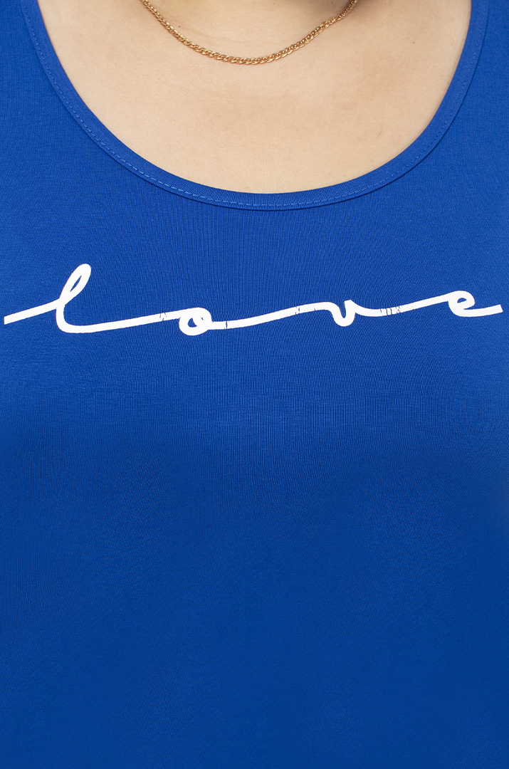 Майка трикотажная с надписью Love супер батал