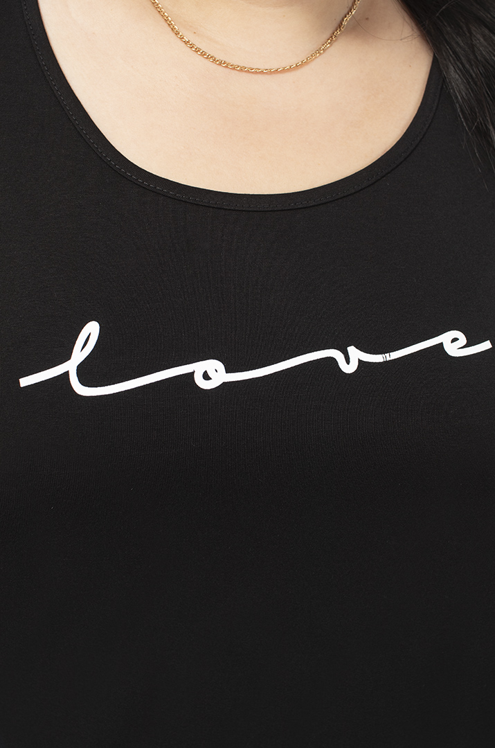 Майка трикотажная с надписью Love супер батал