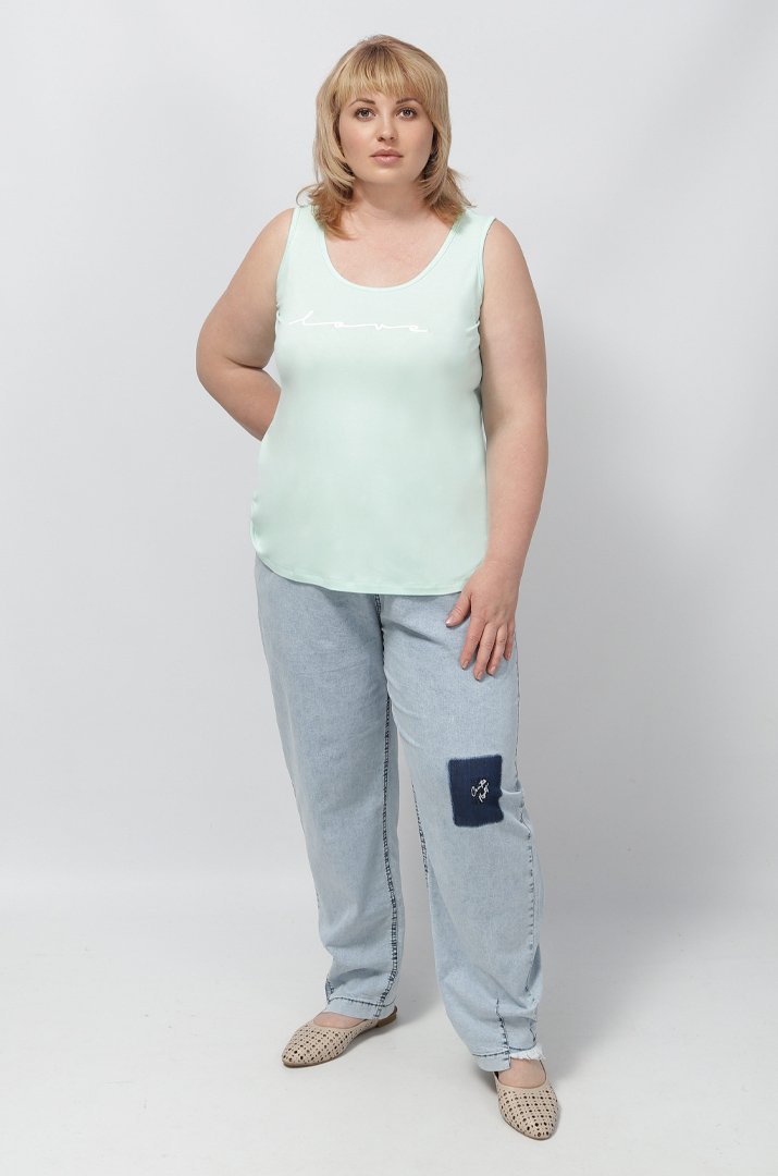 Майка трикотажная с надписью Love супер батал