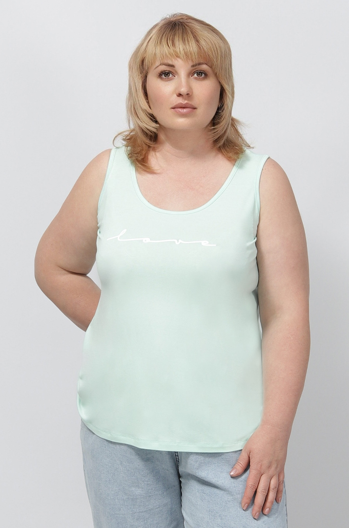 Майка трикотажная с надписью Love супер батал