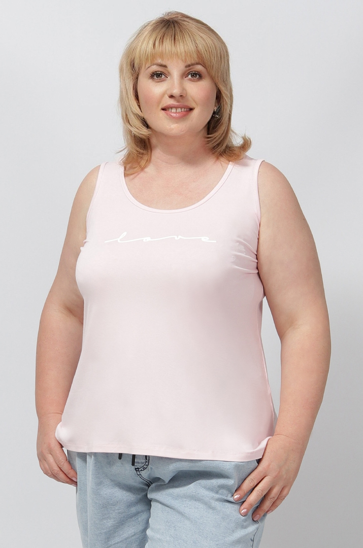 Майка трикотажная с надписью Love супер батал