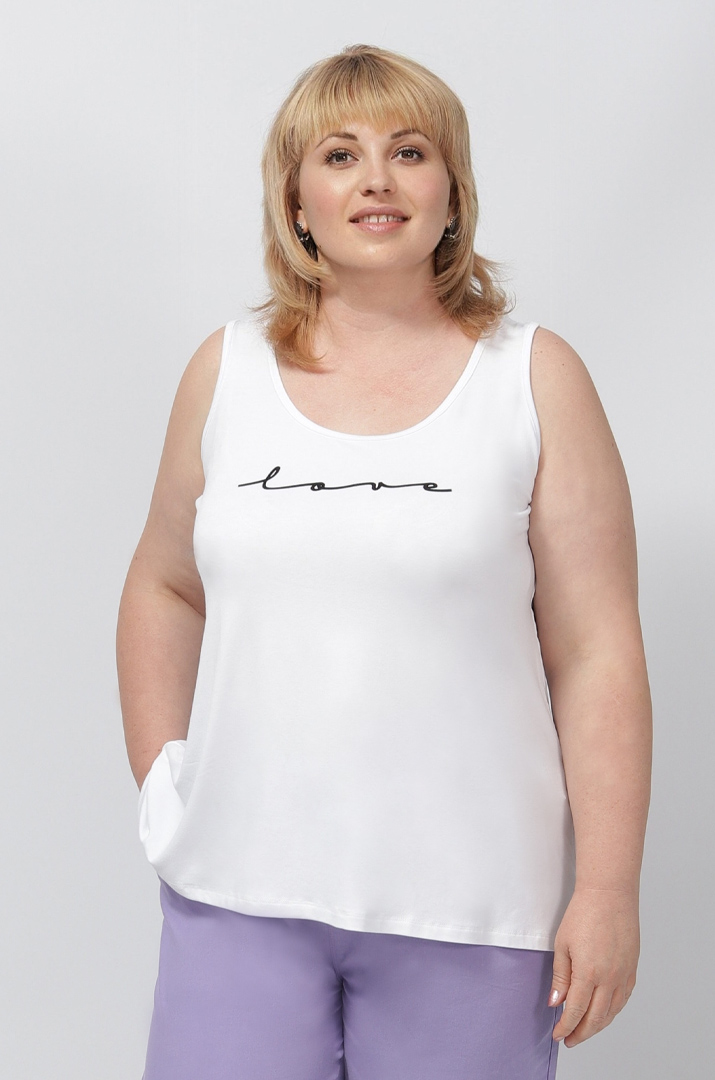 Майка трикотажная с надписью Love супер батал