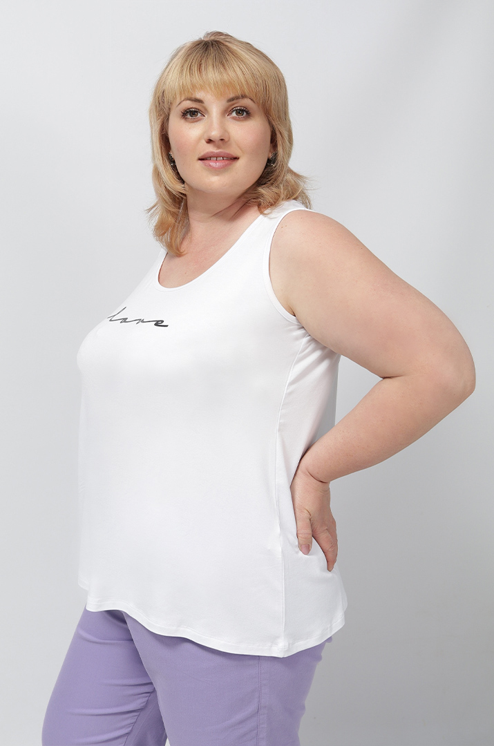 Майка трикотажная с надписью Love супер батал