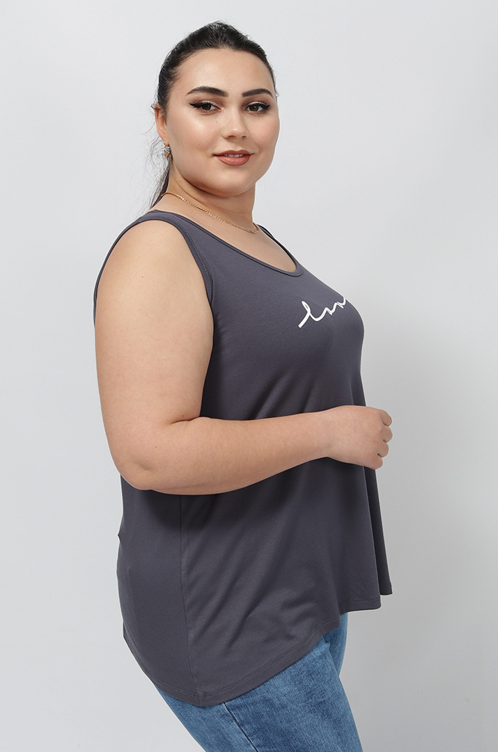 Майка трикотажная с надписью Love супер батал