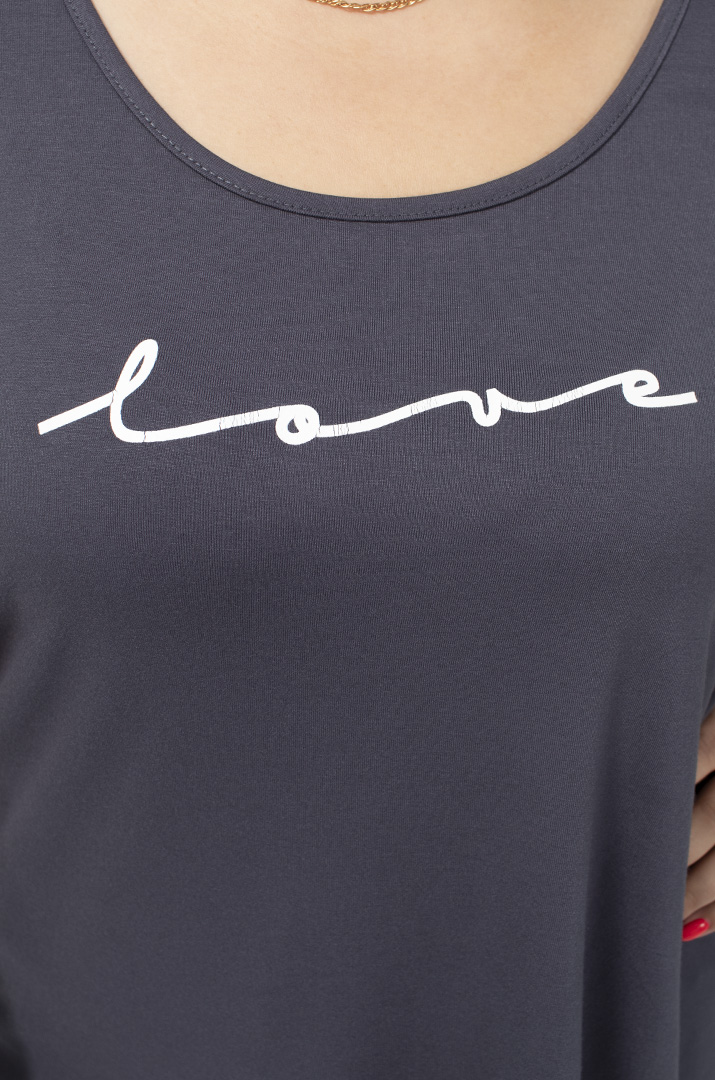 Майка трикотажная с надписью Love супер батал