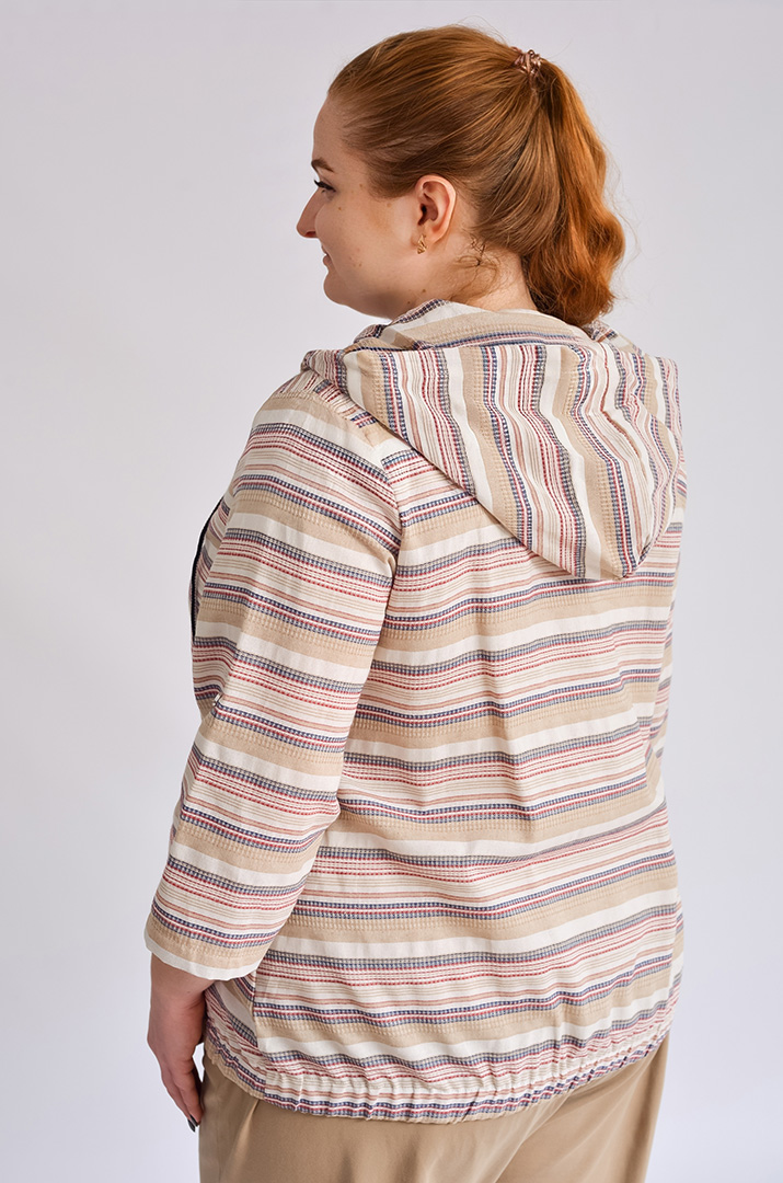 Мастерка лляна в смужку великих розмірів