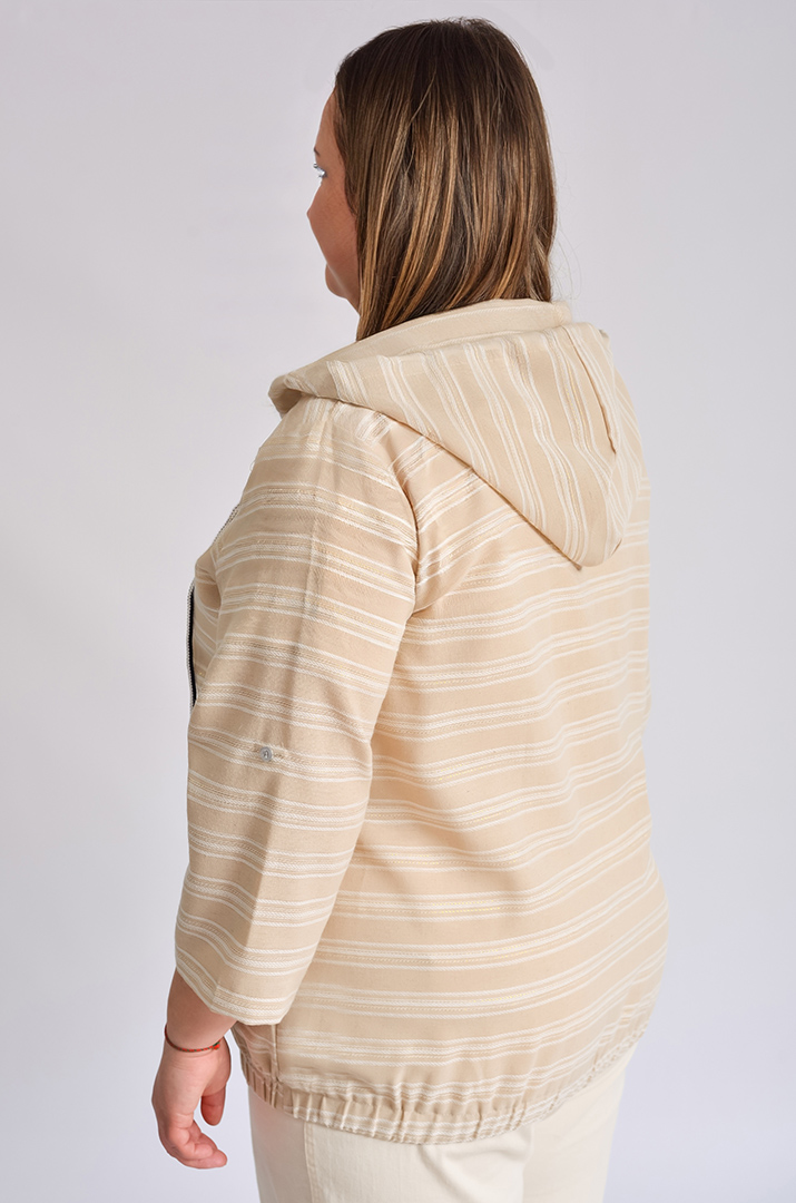 Мастерка лляна в смужку великих розмірів