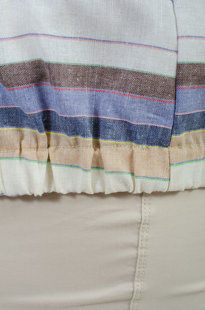 Мастерка лляна в смужку великих розмірів