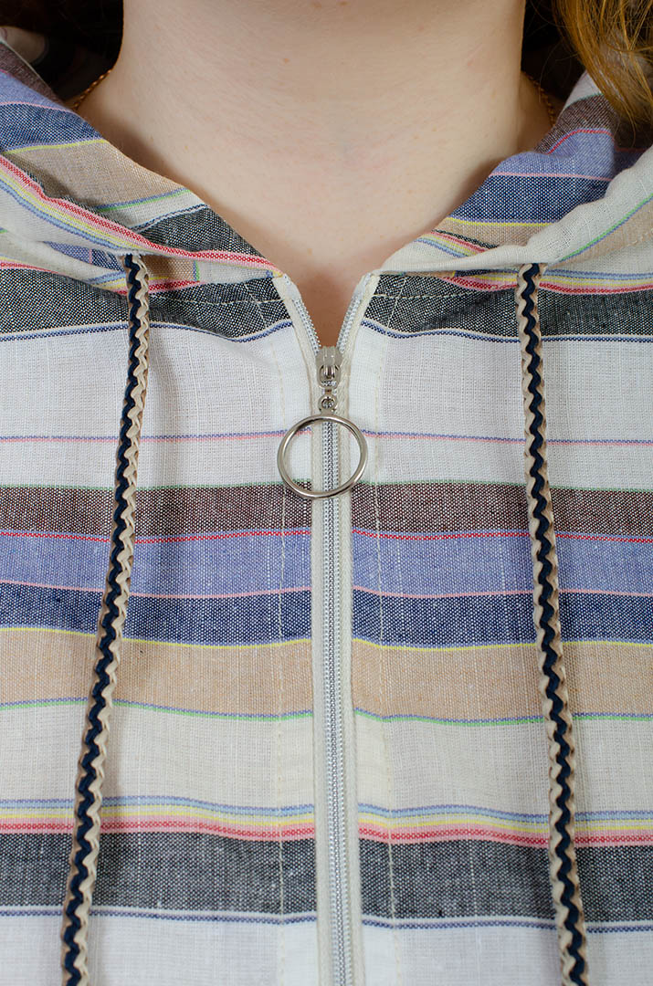 Мастерка лляна в смужку великих розмірів