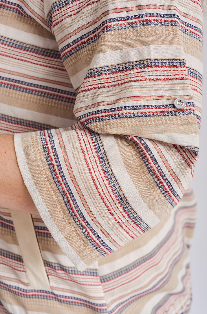 Мастерка лляна в смужку великих розмірів