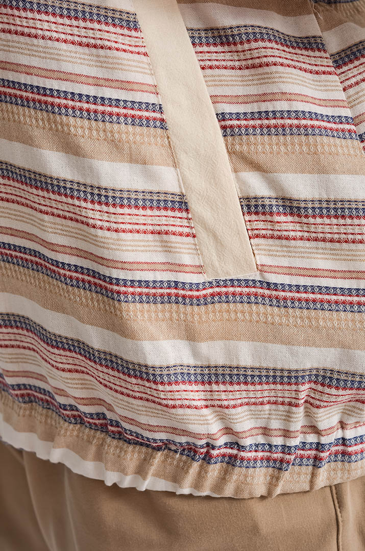 Мастерка лляна в смужку великих розмірів