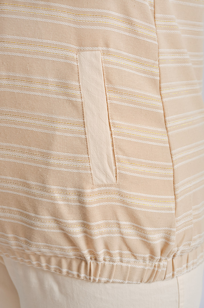 Мастерка лляна в смужку великих розмірів