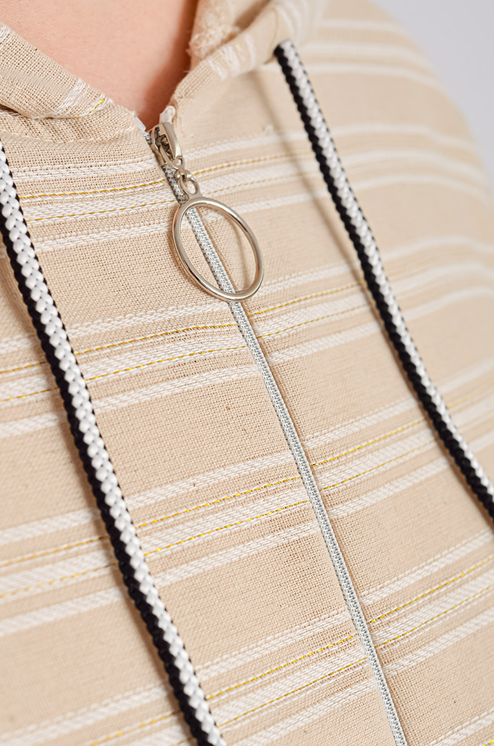 Мастерка лляна в смужку великих розмірів