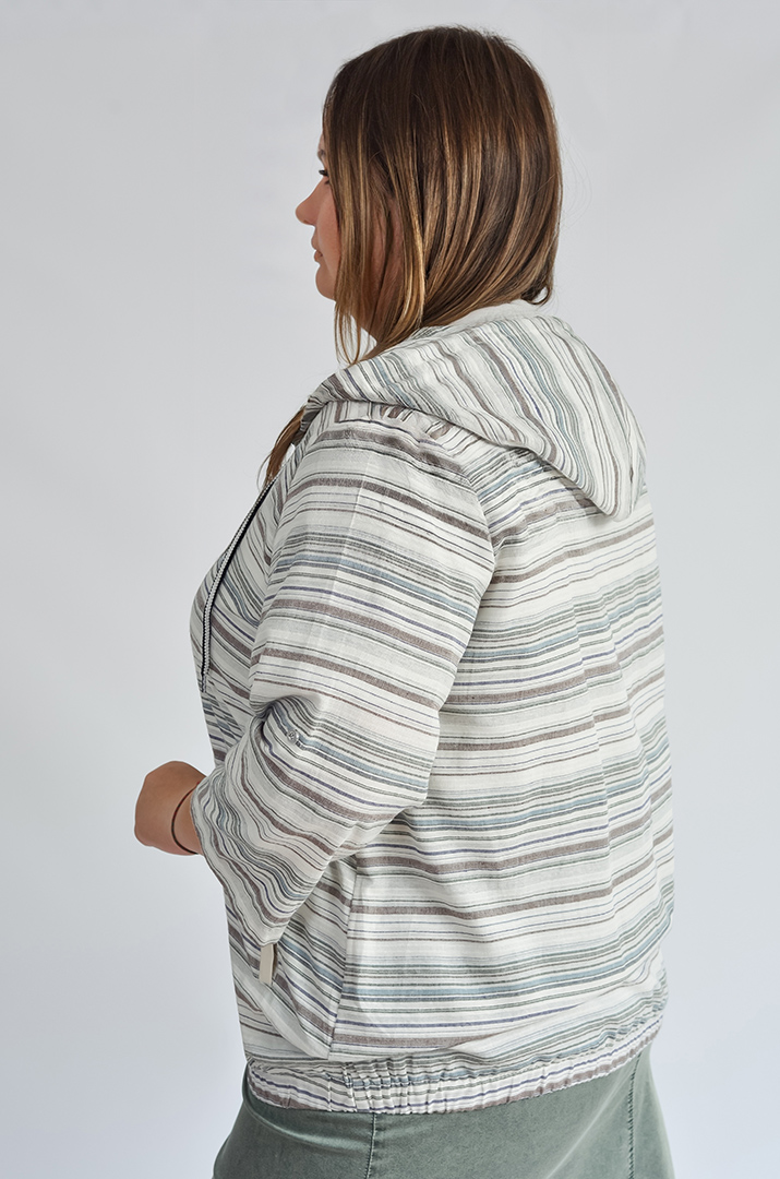 Мастерка лляна в смужку великих розмірів