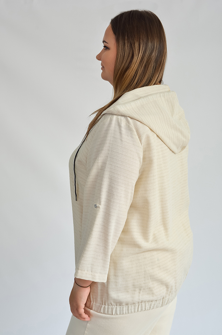 Мастерка лляна в смужку великих розмірів