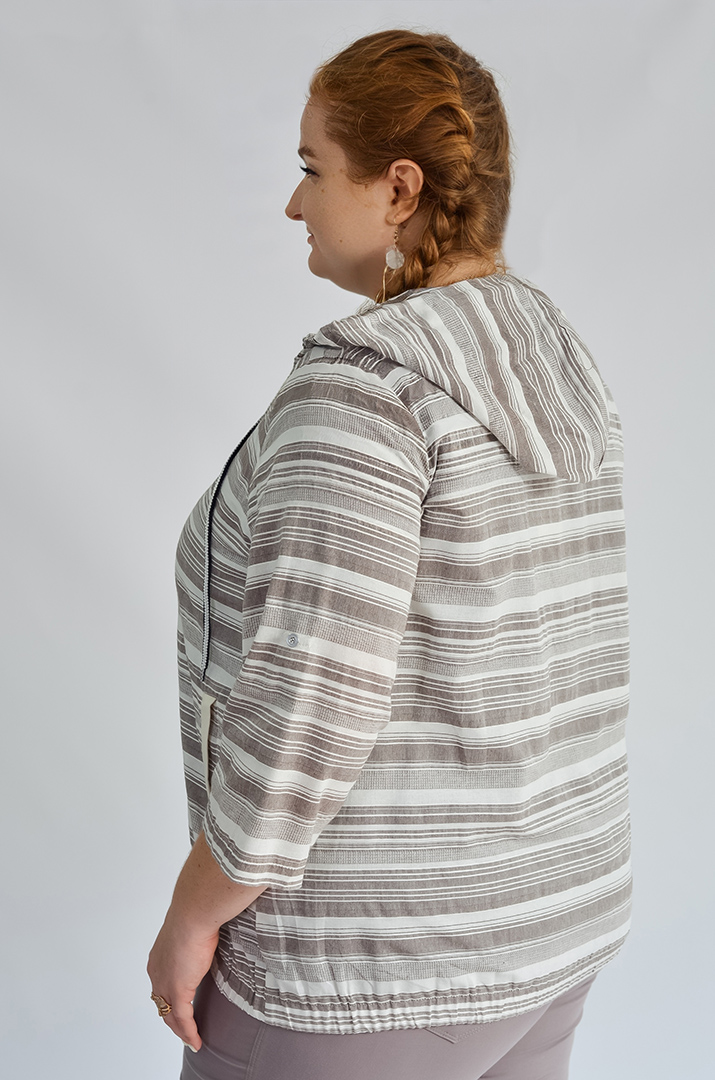 Мастерка лляна в смужку великих розмірів