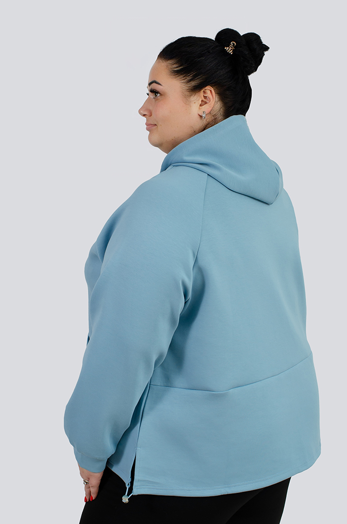 Трикотажна мастерка з кишенею-кенгуру великих розмірів