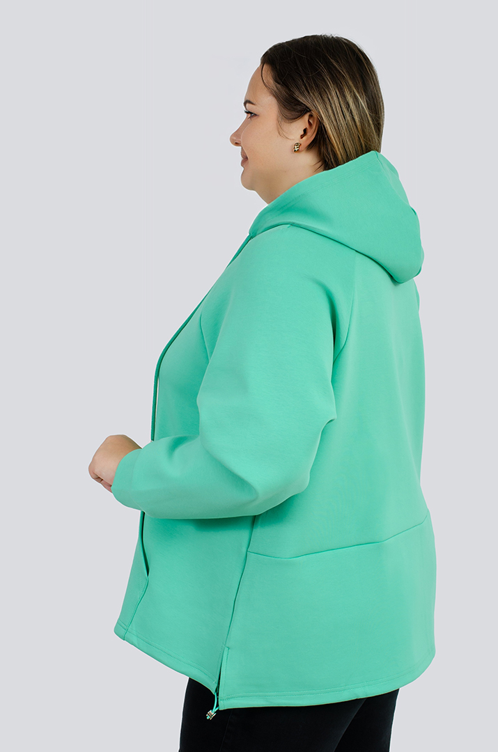 Трикотажна мастерка з кишенею-кенгуру великих розмірів