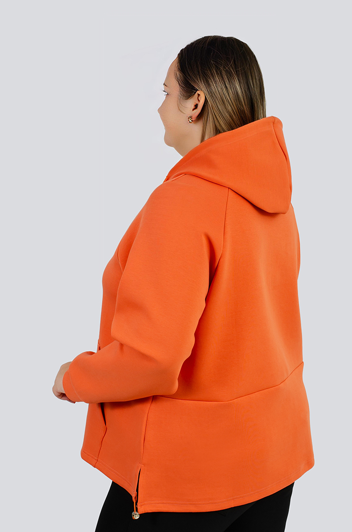 Трикотажна мастерка з кишенею-кенгуру великих розмірів