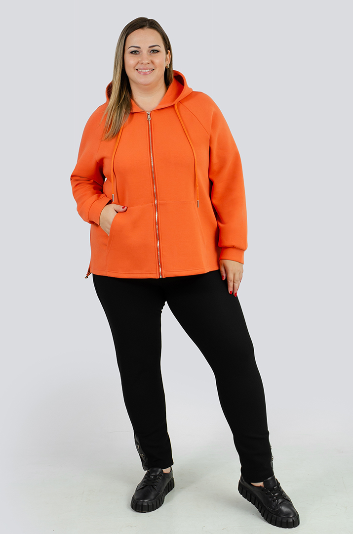 Трикотажна мастерка з кишенею-кенгуру великих розмірів