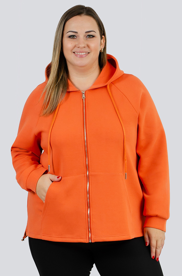 Трикотажна мастерка з кишенею-кенгуру великих розмірів