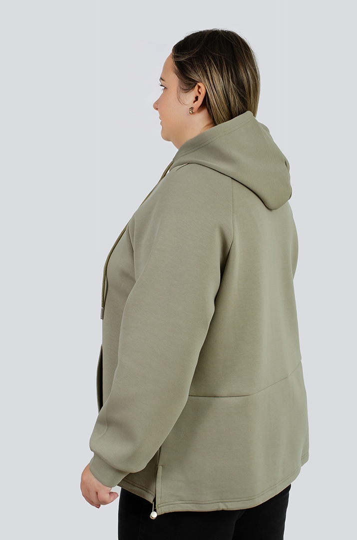 Трикотажна мастерка з кишенею-кенгуру великих розмірів