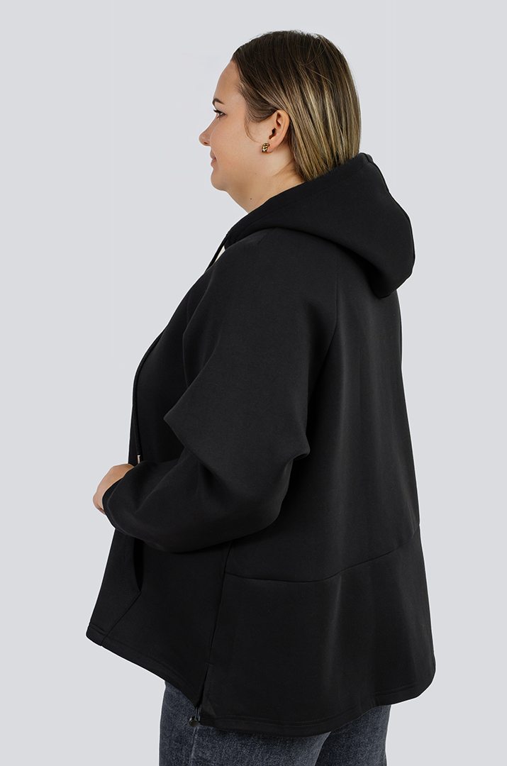 Трикотажна мастерка з кишенею-кенгуру великих розмірів