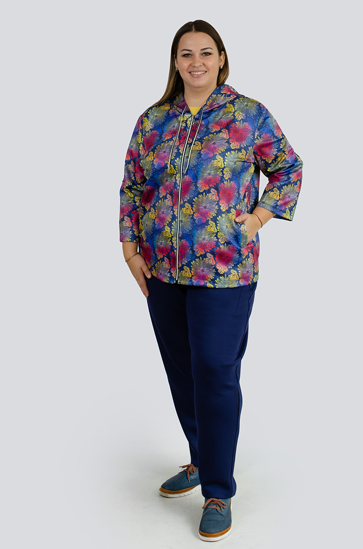 Яскрава мастерка в принт великих розмірів