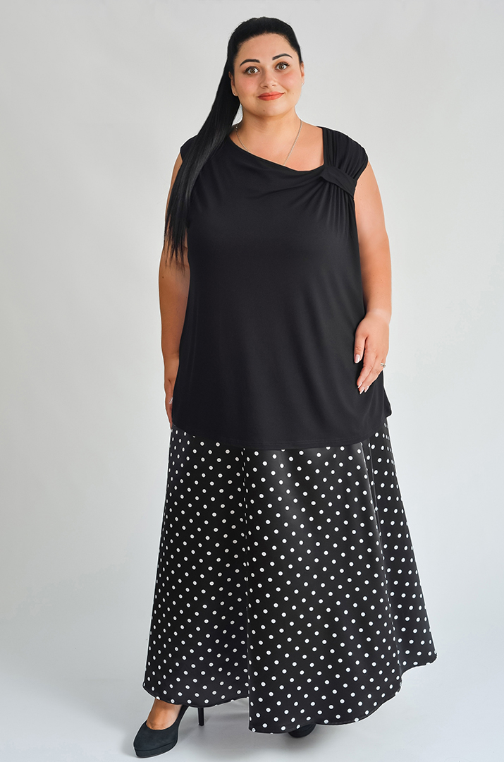 Майка на широких бретелях з акцентом на плечі великих розмірів