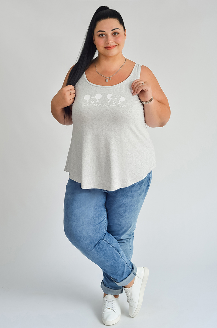 Майка коротка з мультяшними героями великих розмірів