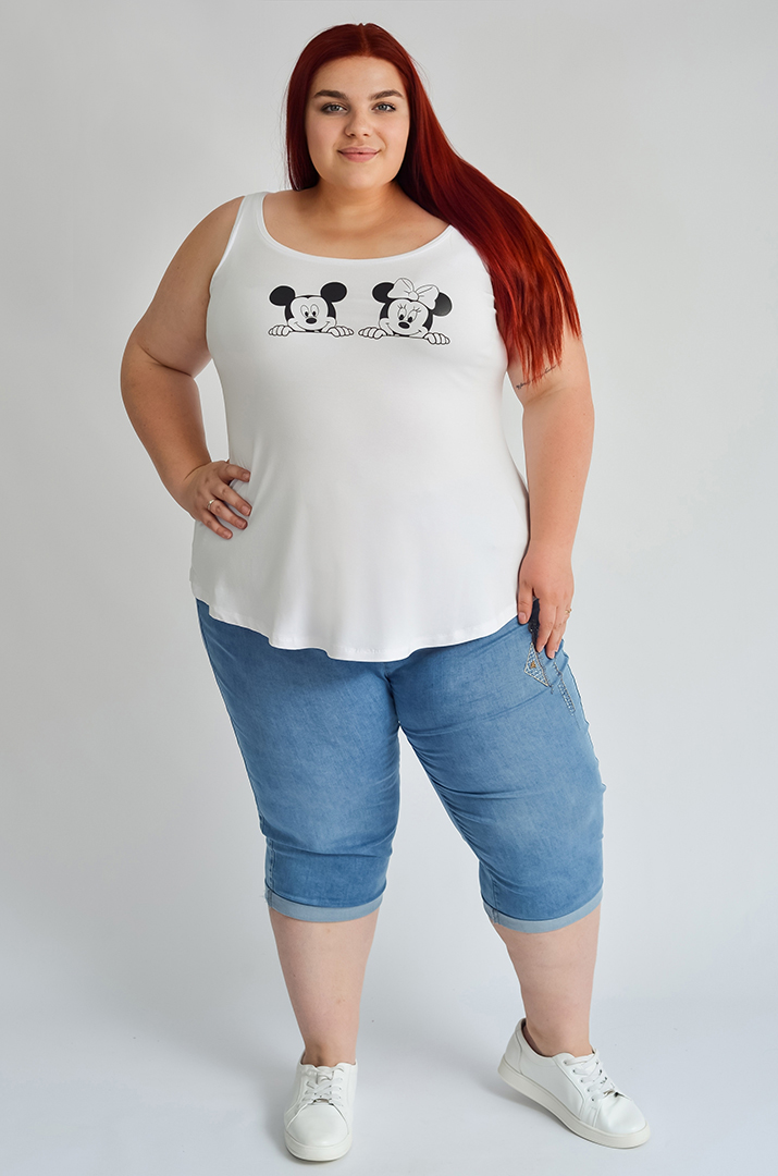 Майка коротка з мультяшними героями великих розмірів