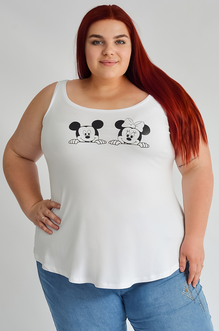 Майка коротка з мультяшними героями великих розмірів