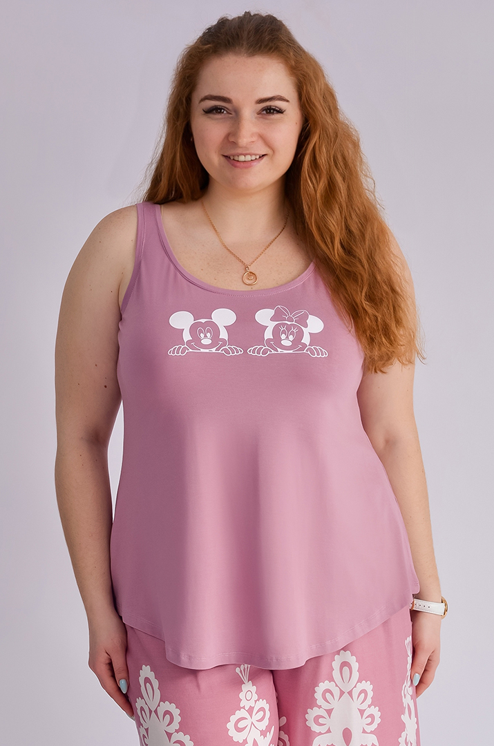 Майка коротка з мультяшними героями великих розмірів