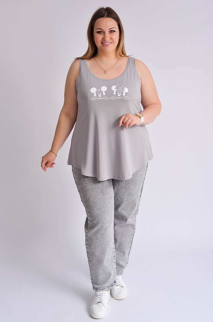 Майка коротка з мультяшними героями великих розмірів